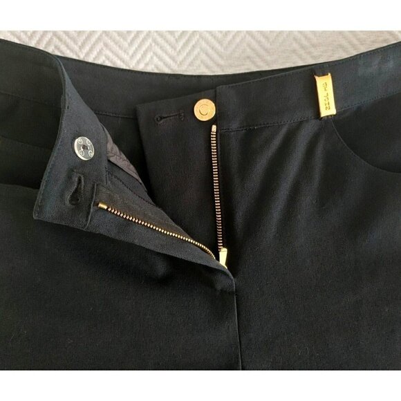 NWOT St. John Sport Black Straight Leg Jeans with Gold Tone Hardware Size 4 - Picture 3 of 6